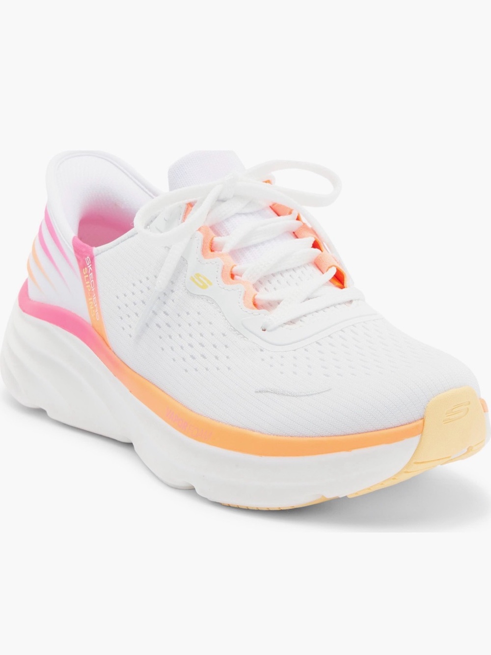 Skechers Slip-Ins Sneakers D'Lux Vapor White  Pink Orange Women's Size 7.5